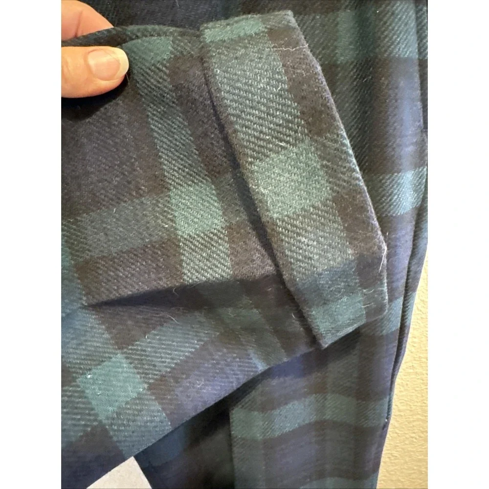 Castaway Nantucket Harbor Pants Wool Twill Green Navy Tartan Plaid Mens 34X30